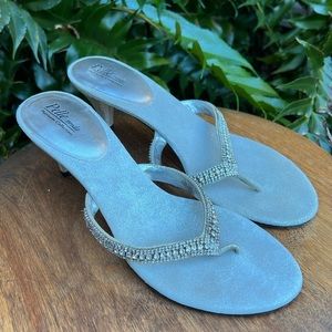 Pelle Moda Rhinestone Thong Kitten-heel